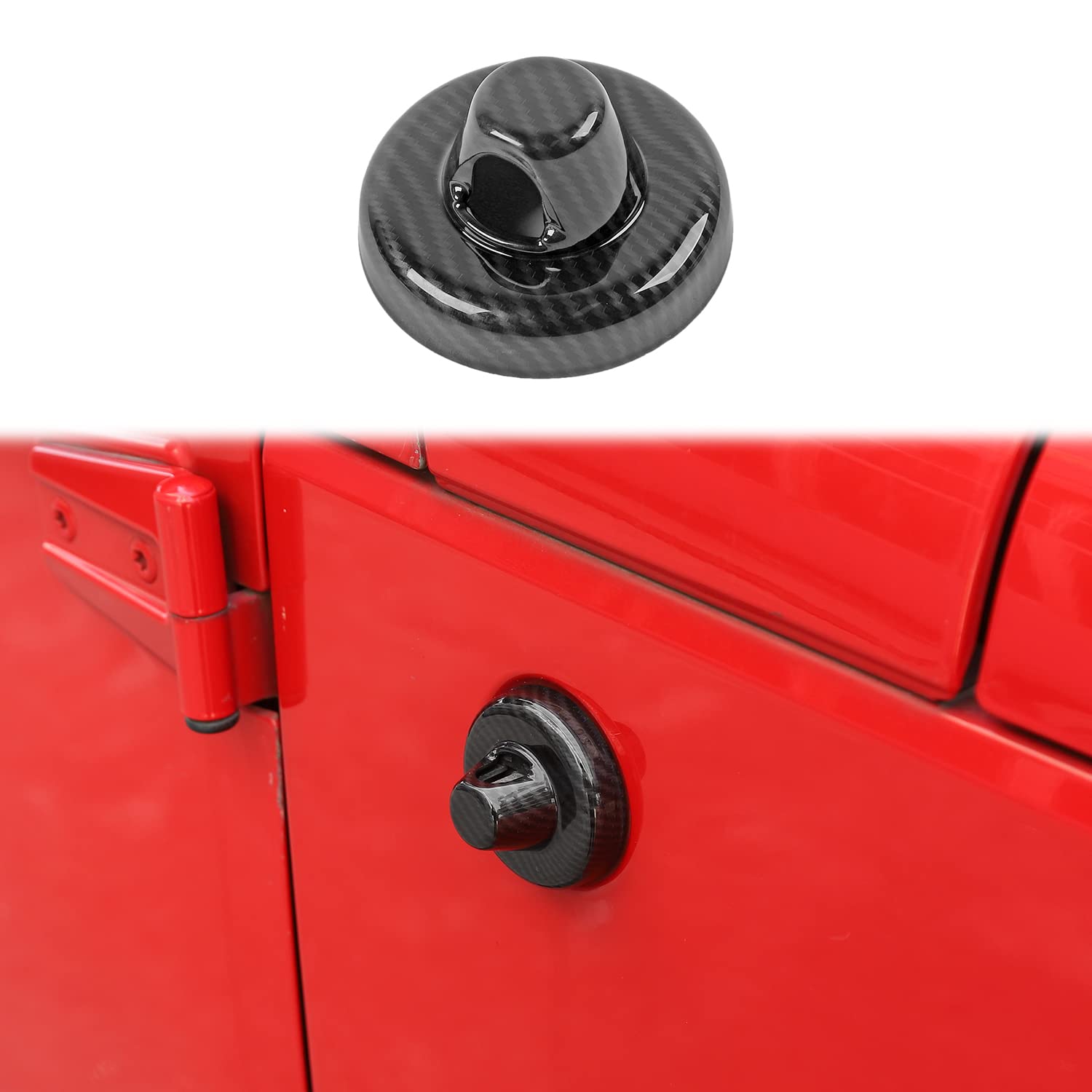 Carbon Fiber Jeep Radio Antenna Base Cover Compatible with Wrangler JK JKU JL JLU (2007-2023) & Gladiator JT (2020-2023) - Exterior Accessories for Off-Road Protection & Style Upgrade