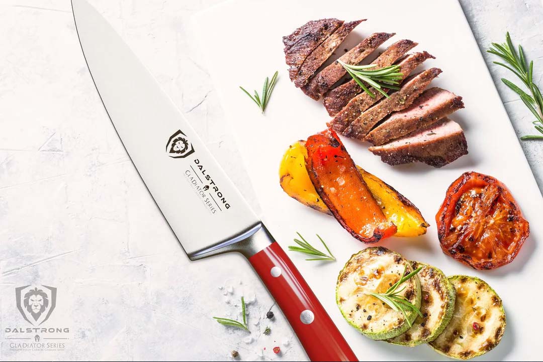 Premium 8-Inch Chef's Knife - Crimson Red Handle Gladiator Series - NSF Certified Professional Kitchen Knife by Dalstrong - Perfect for Slicing, Dicing & Food Prep