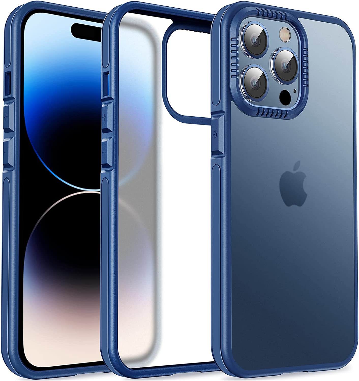 Shockproof Translucent Matte Hard Back Cover Case for iPhone 14 Pro - Purple | Slim Protective Phone Case for Everyday Use, Work & Travel