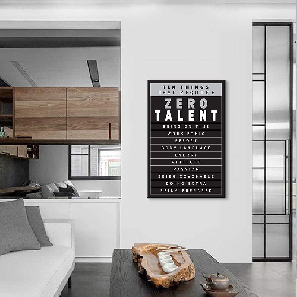 10 Things That Require Zero Talent Motivational Poster - 12x18 Inch Inspirational Wall Art for Office, Home & Classroom Decor | Positive Quote Prints for Workplace, Gym & Study Room