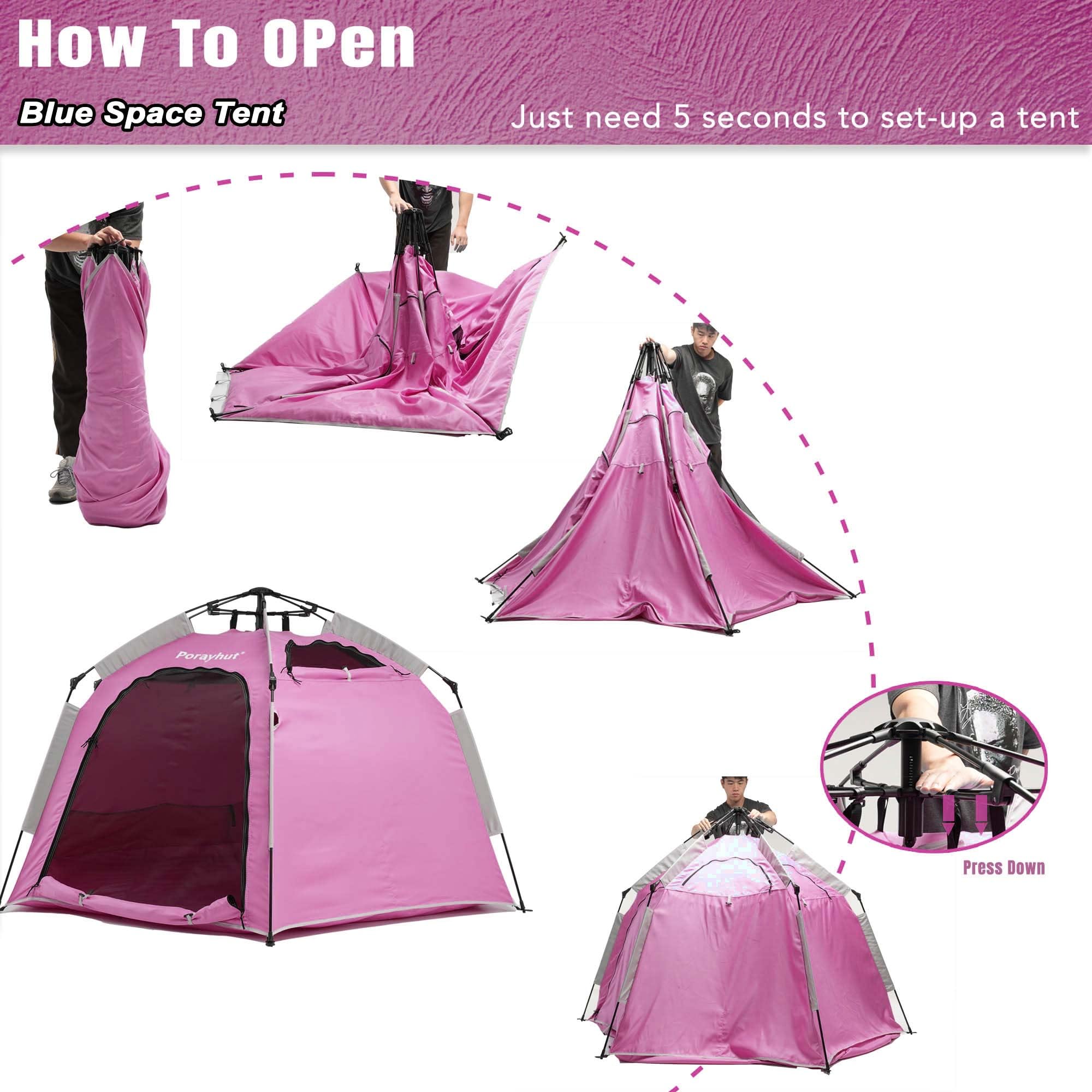 Portable Hexagon Kids Play Tent with LED Strip Lights - Indoor Children's Playhouse, Easy Setup Space Tent for 4-5 Kids | Perfect for Bedroom Play, Birthday Gifts & Dreamy Nighttime Adventures