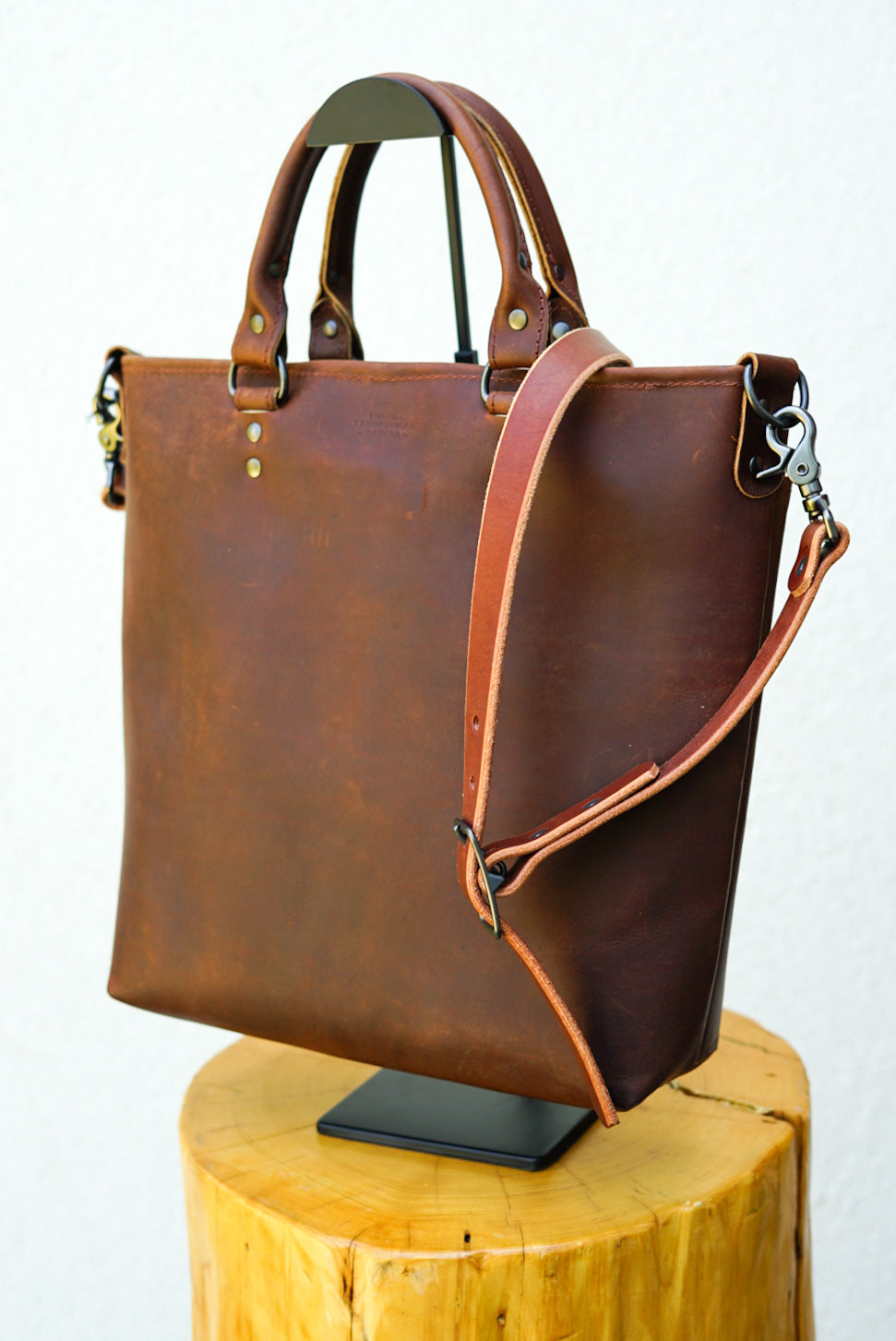 Premium Leather Handbag for Women - Dark Amber Harness - Stylish Crossbody Purse for Work, Travel & Everyday Use