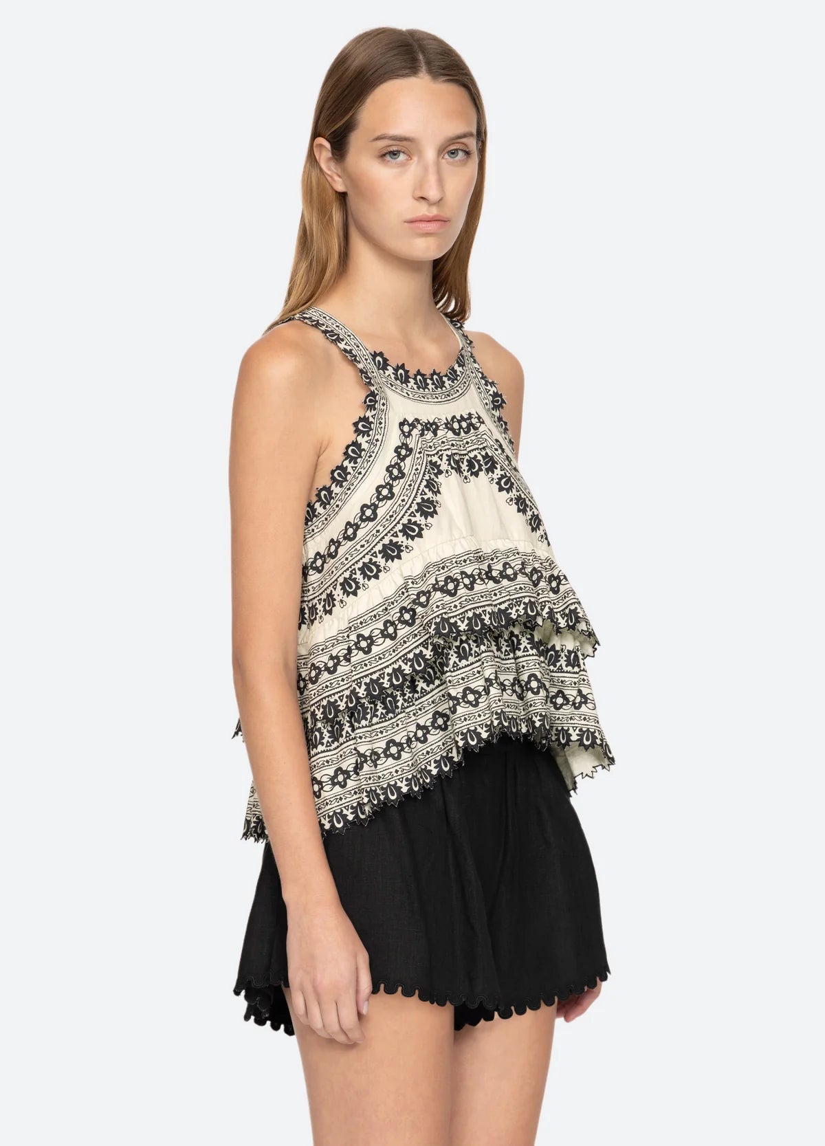 Amina Tank Top for Women - Soft Cream Cotton Casual Shirt - Perfect for Summer, Beach, and Everyday Wear