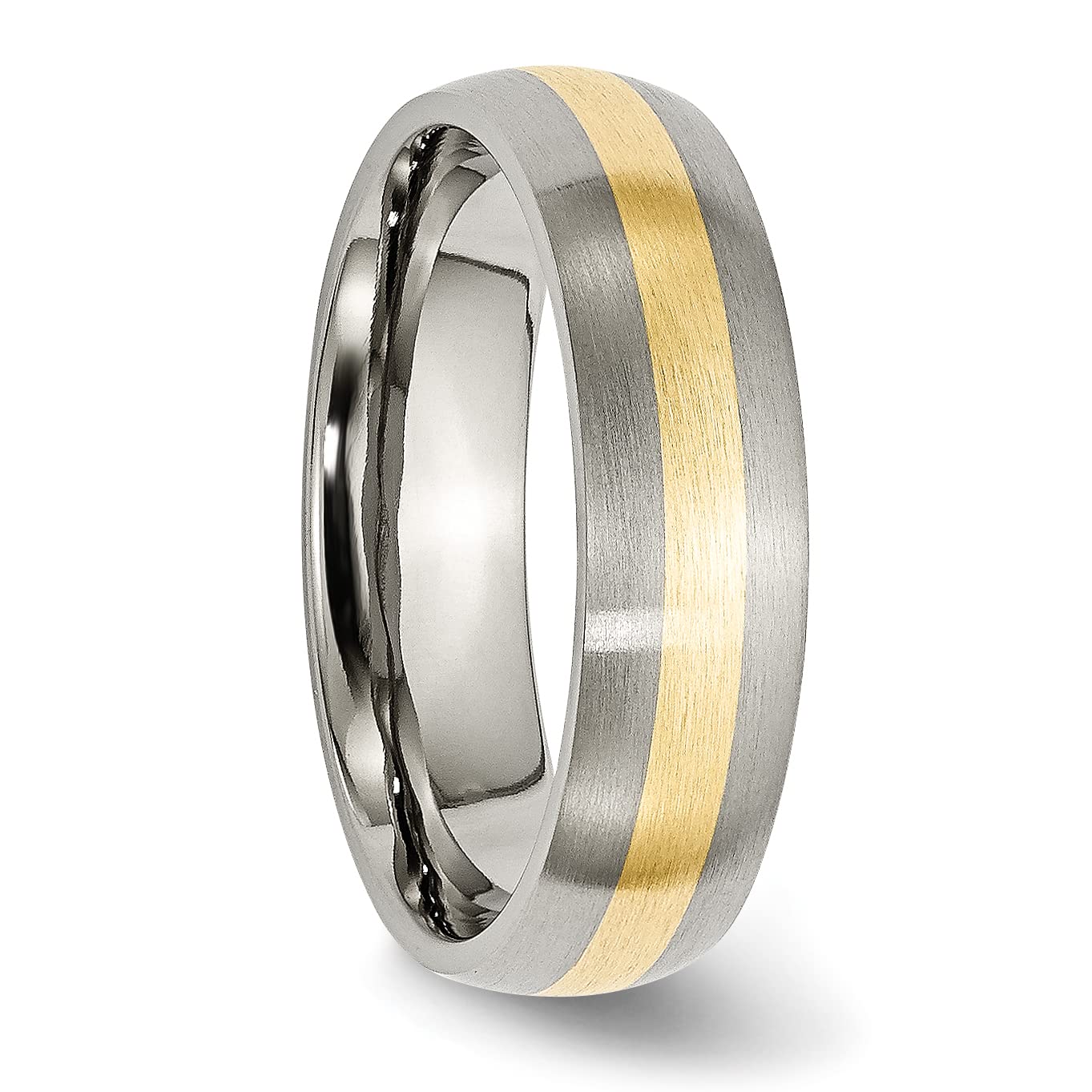 IceCarats Titanium 14K Gold 6mm Wedding Band Ring for Men & Women - Durable Comfort Fit Wedding Ring for Couples, Anniversary, Engagement - Perfect for Everyday Wear & Special Occasions