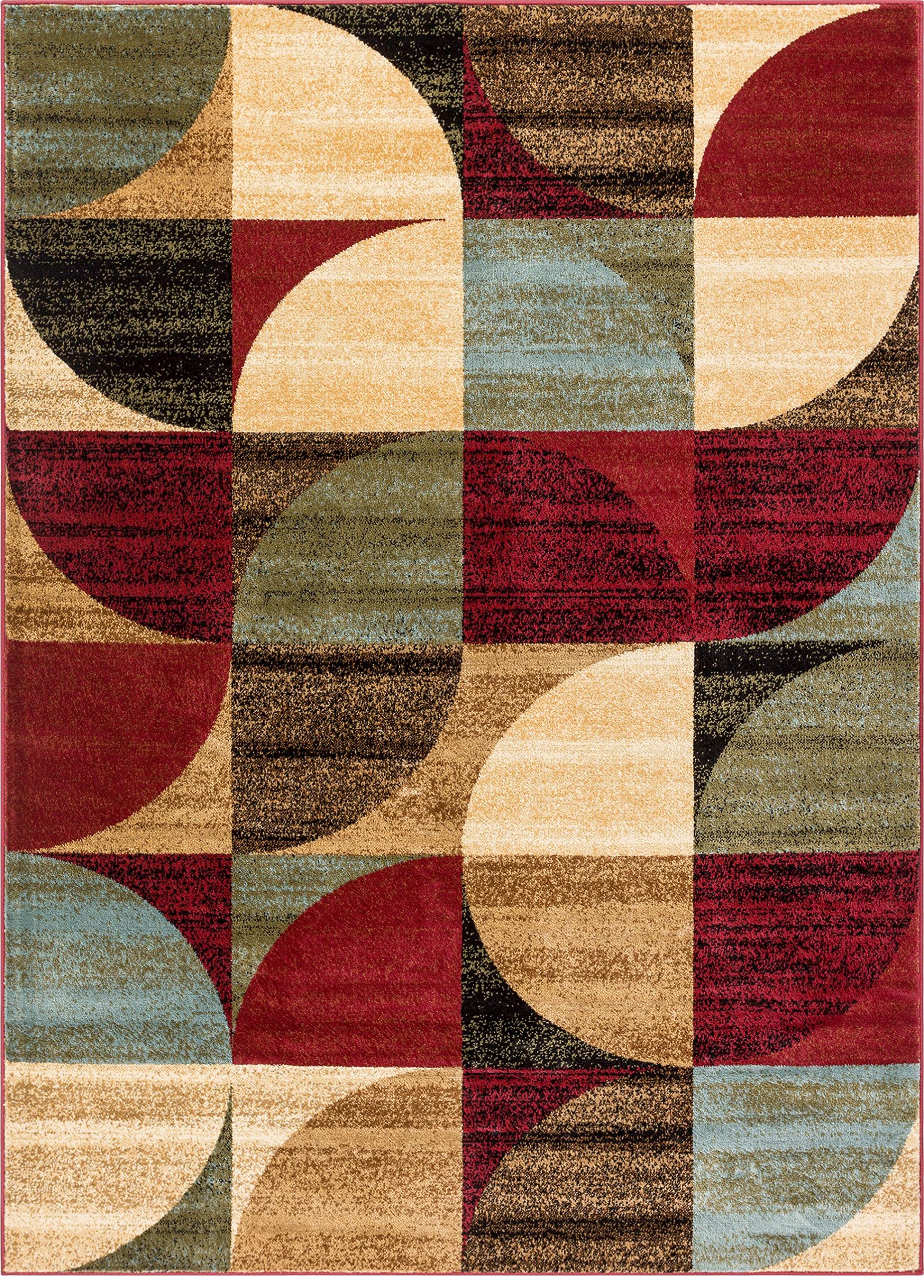 Well Woven Barclay Collection Bowery Art Deco Ivory 8x10 Area Rug - Soft Non-Slip Modern Rug for Living Room, Bedroom, Dining Room & Office - Home Decor & Floor Protection