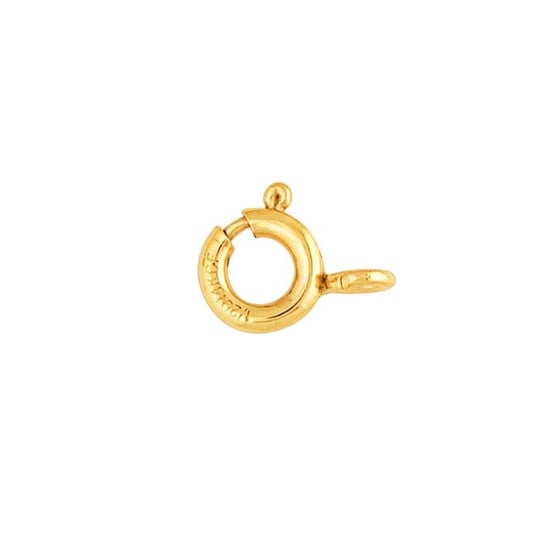 10K Solid Yellow Gold Spring Ring Clasp - 4mm, 4.5mm, 5mm, 5.5mm, 6mm Round Lightweight Jewelry Findings - Made in Italy - Perfect for Necklaces, Bracelets & DIY Jewelry Making