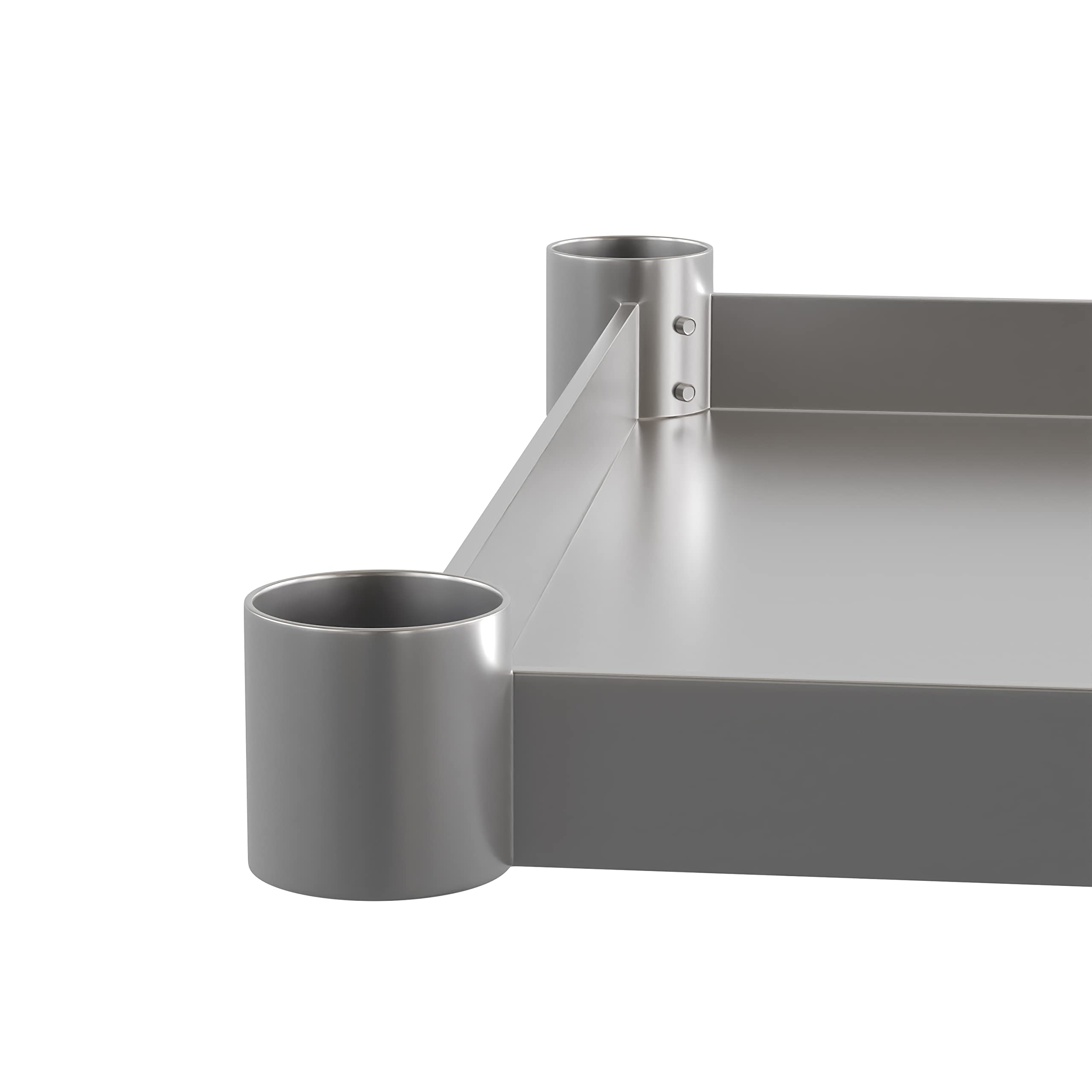 Flash Furniture Adjustable Under Shelf for 24x60 Inch Stainless Steel Work Tables - Galvanized Steel Lower Storage Shelf for Kitchen Prep & Commercial Use - Perfect for Restaurants, Food Prep Areas & Industrial Workspaces