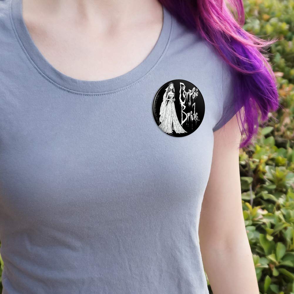 Corpse Bride Logo & Silhouette Enamel Pin - Gothic Fashion Accessory for Jackets, Bags & Backpacks | Tim Burton Movie Collectible