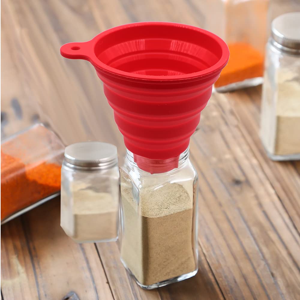 Premium Collapsible Silicone Funnel for Canning - Food Grade Foldable Wide Mouth Funnel for Jars, Bottles & Containers - Ideal for Transferring Liquids, Oils, Jams, Seasonings & Dry Ingredients - Perfect for Home Canning, Kitchen Use & Food Storage