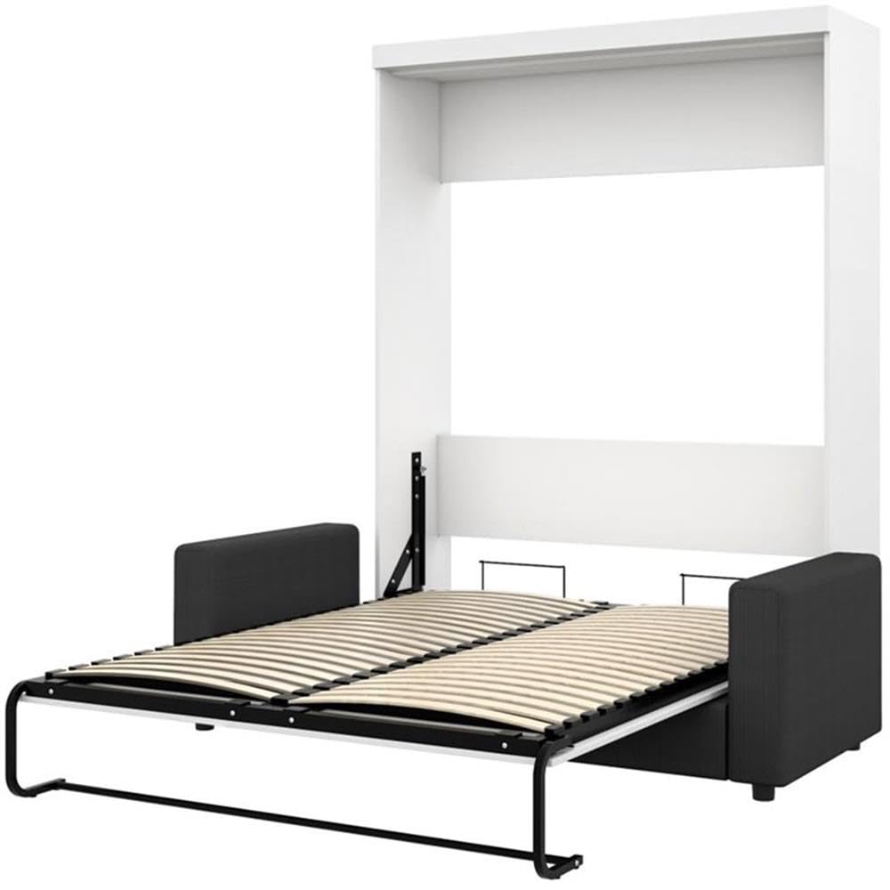Atlin Designs 2-Piece Modern Wood Queen Murphy Bed Set in Gray/White - Space Saving Wall Bed for Small Apartments & Guest Rooms