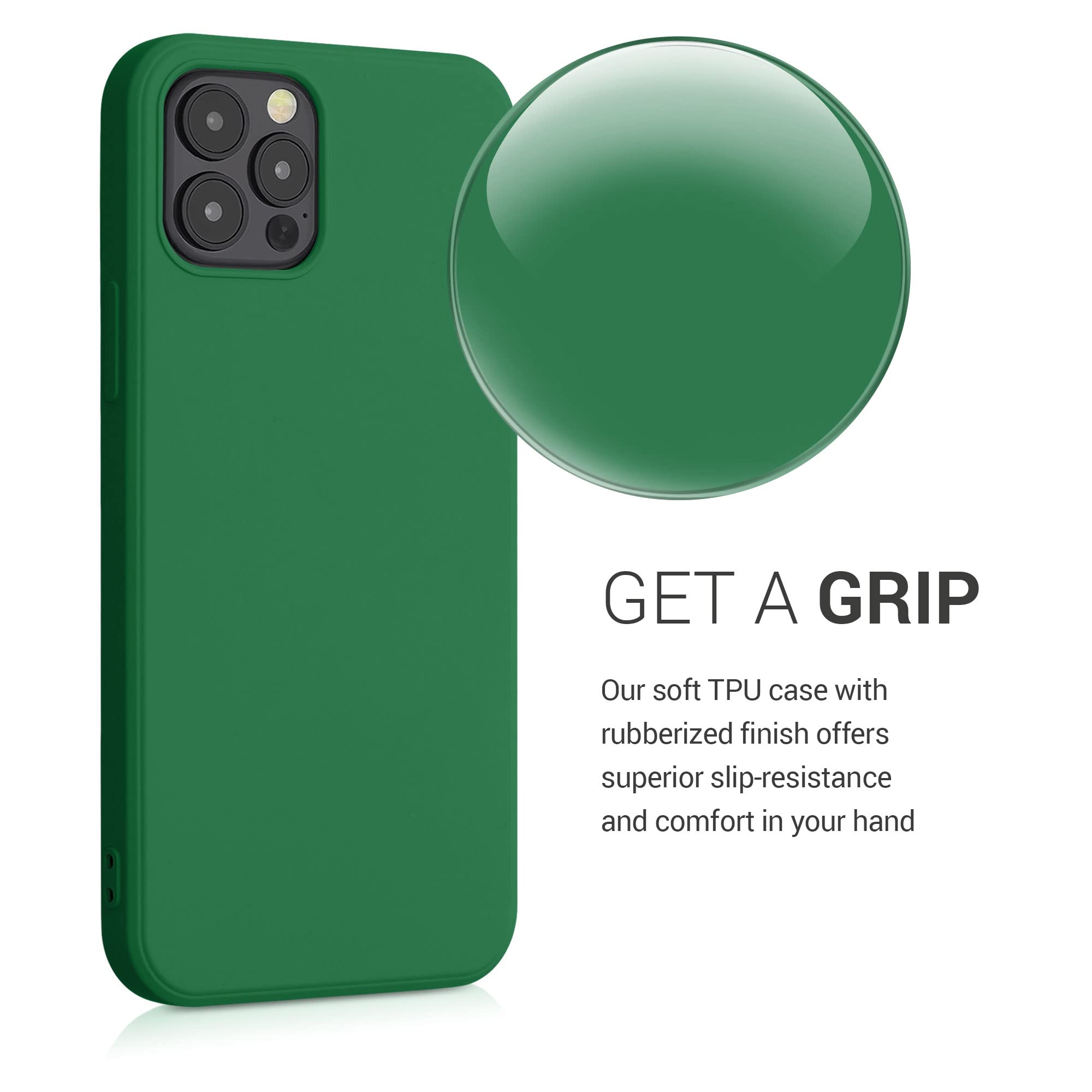 kwmobile Slim Protective TPU Silicone Phone Case for Apple iPhone 12 & iPhone 12 Pro - Shockproof Cover with Soft Grip - Pixie Green - Perfect for Everyday Use & Outdoor Activities