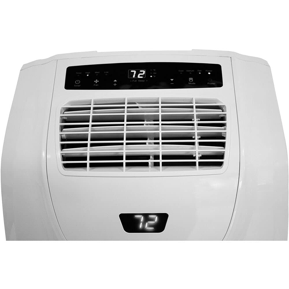 14,000 BTU Portable Air Conditioner with Dehumidifier - Cools Medium to Large Rooms up to 500 Sq.Ft - 115V White AC Unit with Remote Control - Perfect for Living Room, Bedroom, Basement & Office Use