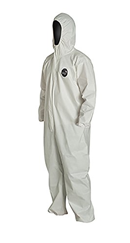 DuPont ProShield 60 NG127S Disposable Protective Coverall with Elastic Cuff, Hood & Storm Flap - White, 2X-Large (25 Pack) - Ideal for Medical, Industrial & Chemical Protection