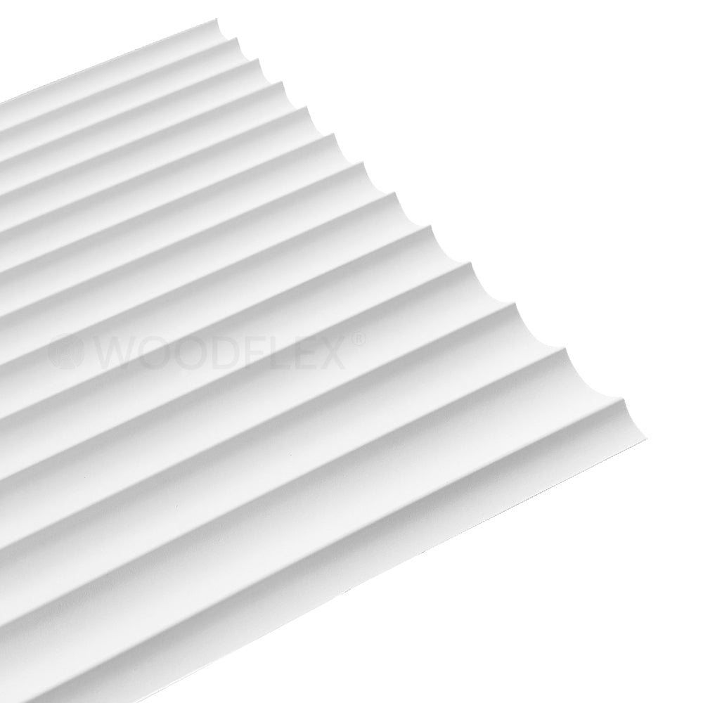 WOODFLEX White Primed Flexible Wave 46 Molding - 2700mm x 600mm - Perfect for Crown Molding & Interior Decoration