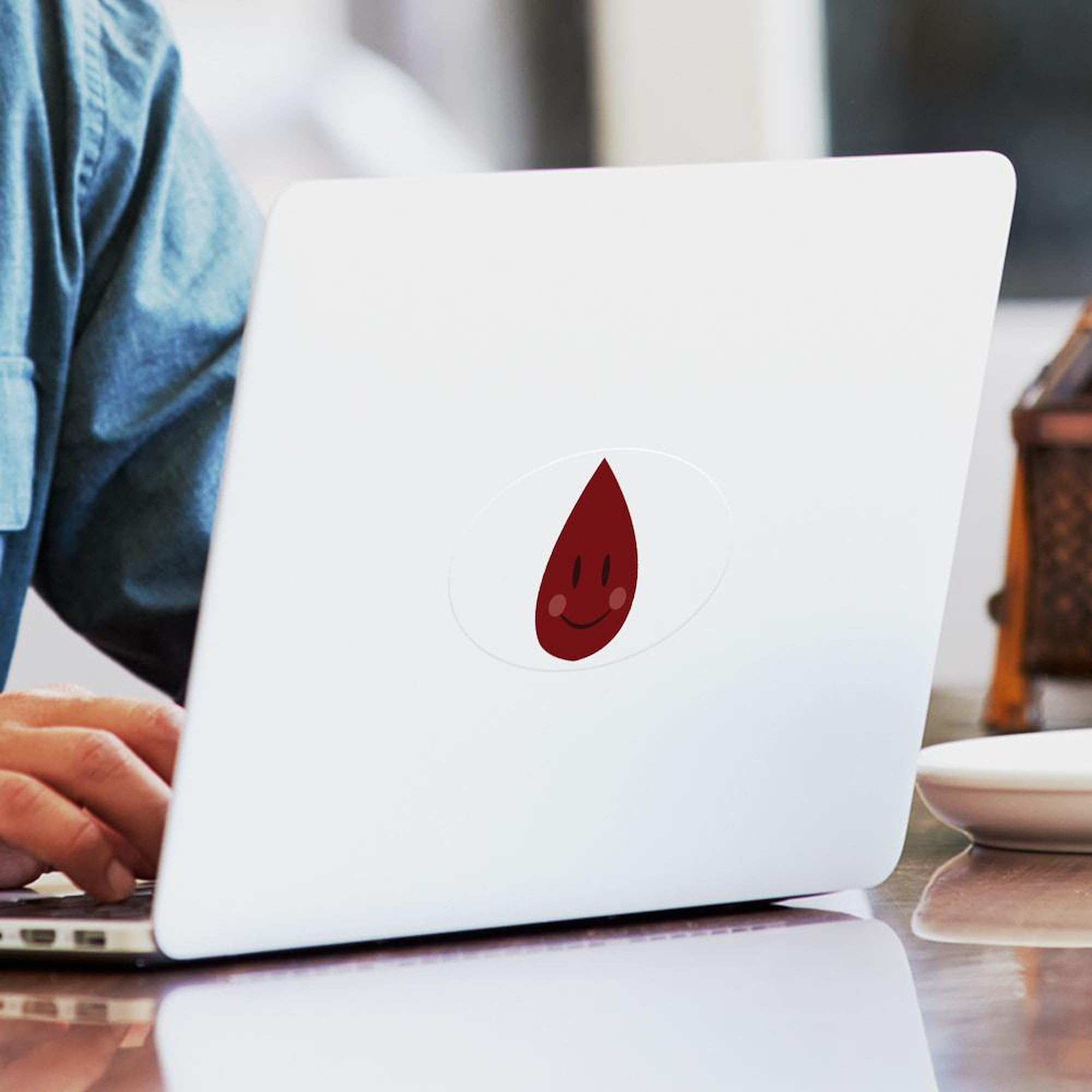 Blood Drop Sticker - Oval Car Bumper Decal for Vehicles & Laptops