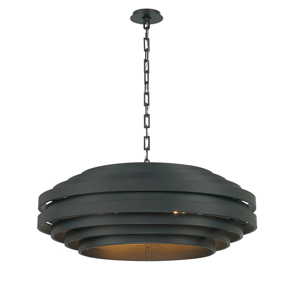 Belmont 8-Light Black Modern Pendant Lighting Fixture for Dining Room, Kitchen Island & Living Room Decor