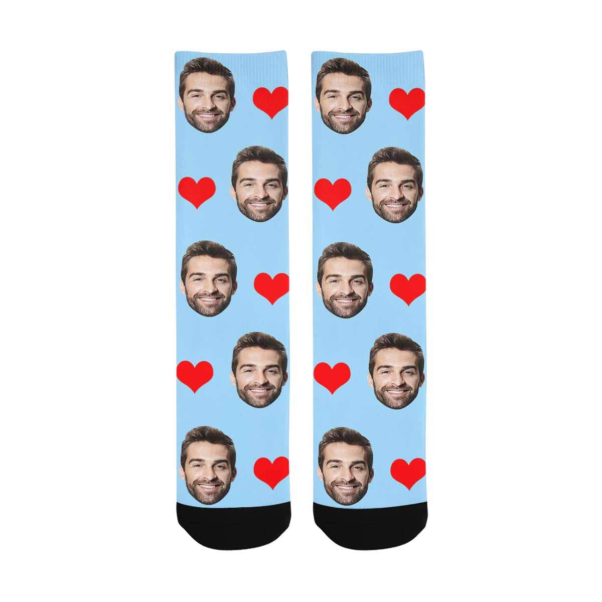 Custom Photo Pet Face Socks - Personalized Heart Colorful Crew Socks for Men & Women - Great Gift for Pet Lovers, Couples & Sock Enthusiasts - Perfect for Holidays, Birthdays & Everyday Wear