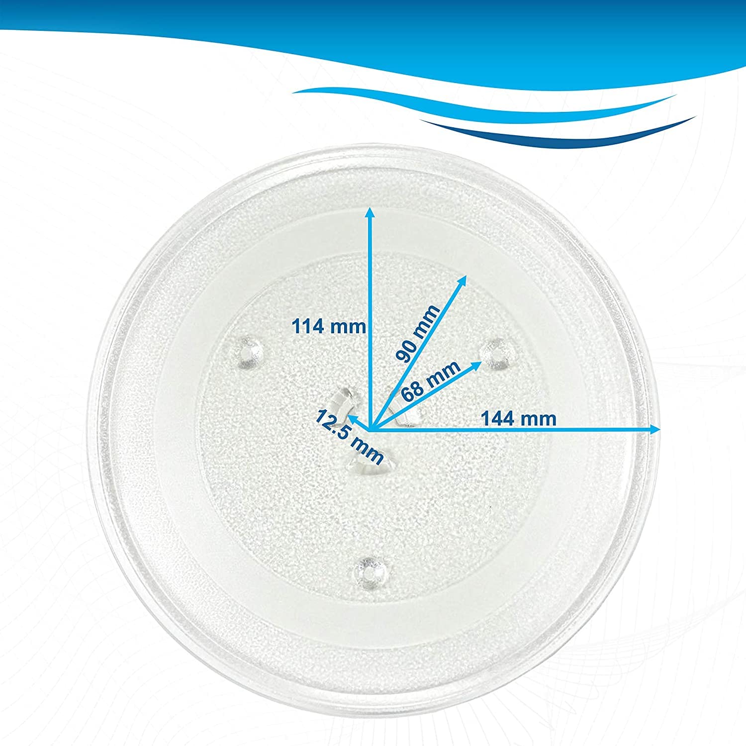 HQRP 11.25-Inch Microwave Glass Turntable Plate - Replacement for West Bend 3517203500 & EM925A Ovens - Durable Rotating Tray for Even Heating - Perfect for Popcorn, Reheating Meals & Family Cooking