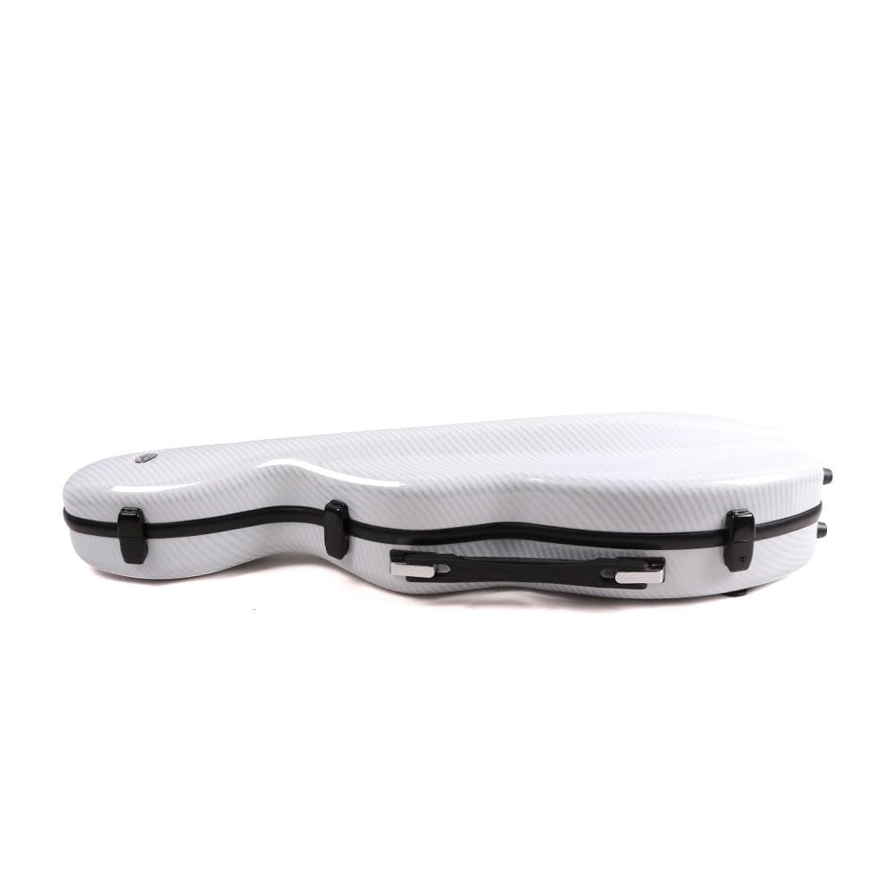 Premium 4/4 Full Size Carbon Fiber Violin Hard Case with Reinforced Handle, Adjustable Back Straps & Plush Interior Padding (White) - Perfect for Professional Musicians, Travel & School Performances
