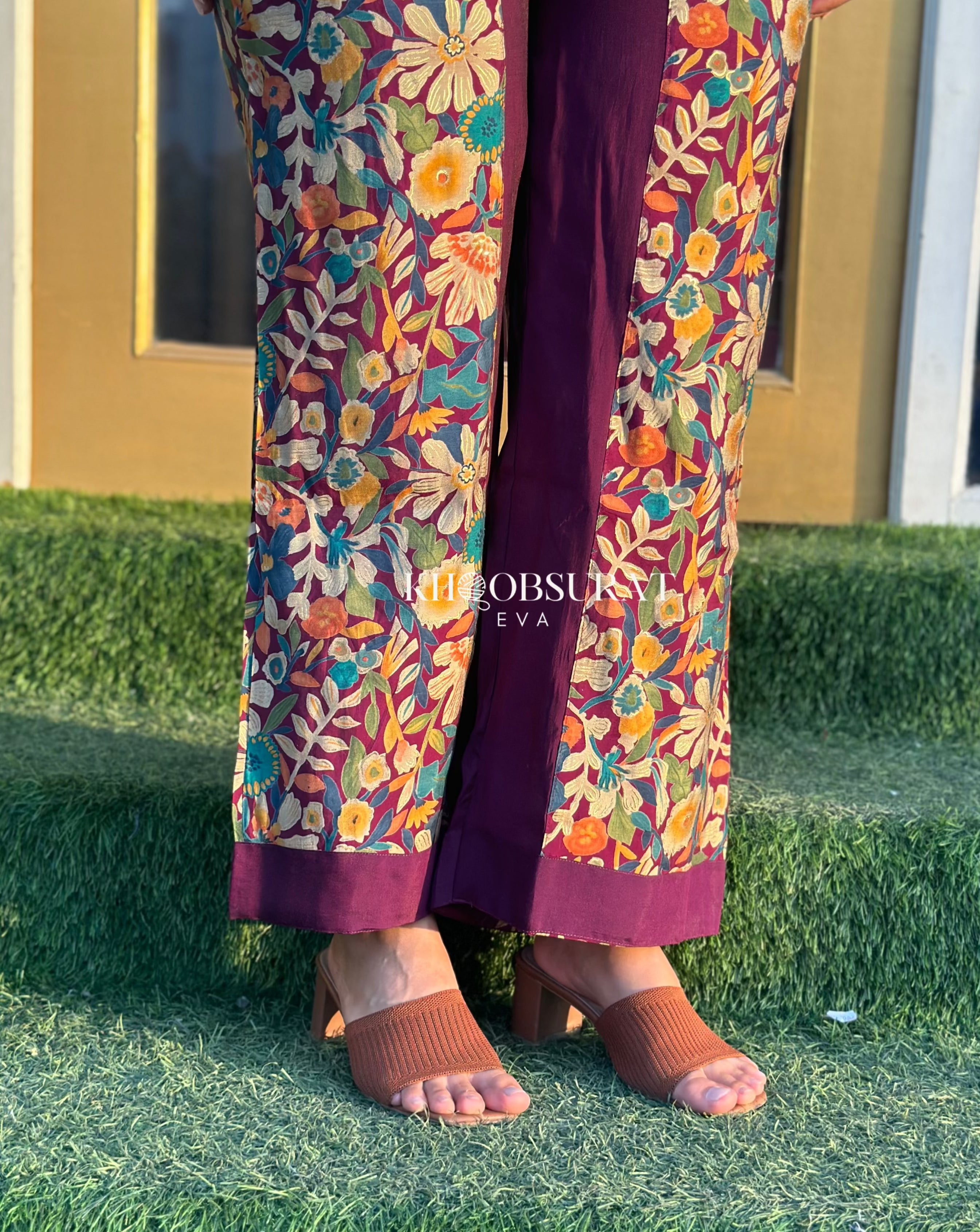 PLUM CHERRY SILK COORD SET - Elegant Silk Loungewear Set for Women | Perfect for Home Relaxation, Spa Days & Special Occasions