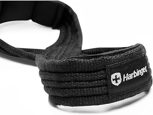 Harbinger Figure 8 Padded Weight Lifting Straps for Gym & Strength Training - Black - Perfect for Deadlifts, Rows & Heavy Lifting