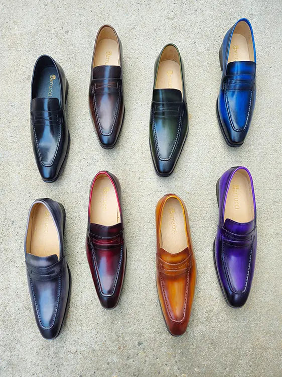 Premium Genuine Leather Penny Loafers for Men - Slip-On Comfort & Classic Style - Perfect for Business, Casual & Formal Occasions