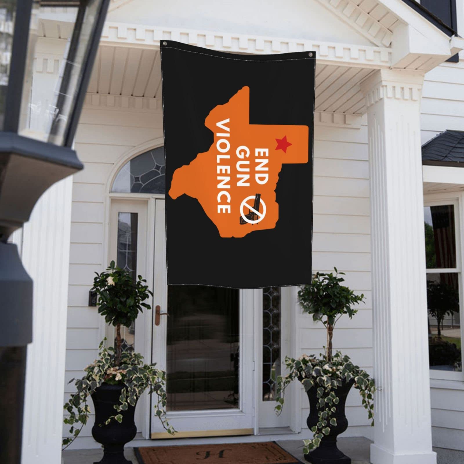4x6 Ft Texas Map Orange Gun Violence Flag - Safe Kids, Metal Grommets for Outdoor & Indoor Use