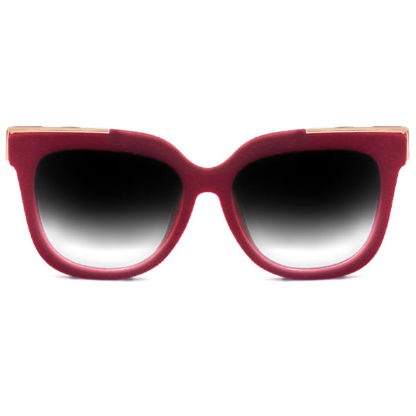 Coco Red Velvet Frame Black Lens Wayfarer Sunglasses for Women - Vintage Retro Style UV Protection Shades - Perfect for Beach, Driving & Outdoor Fashion