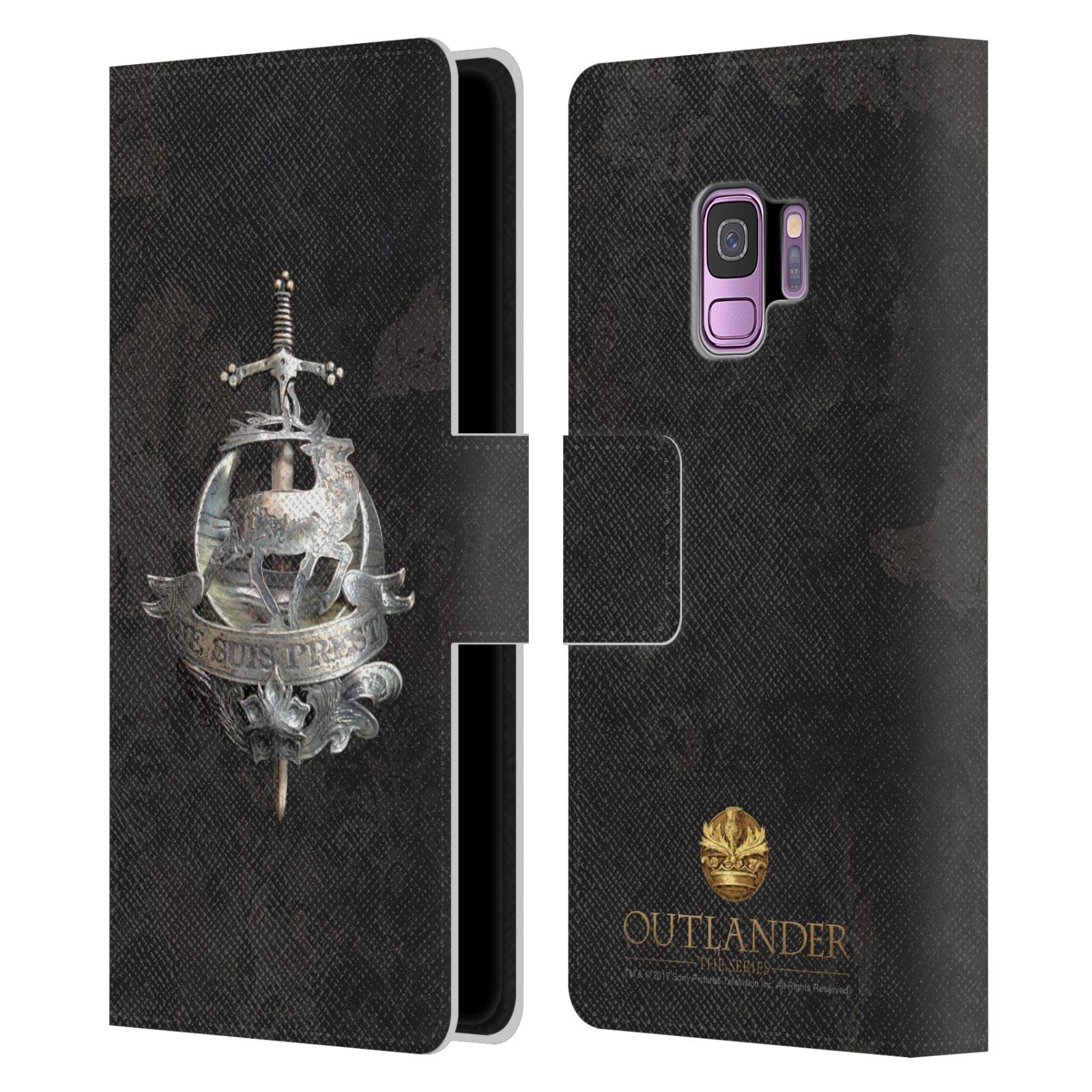Head Case Designs Outlander Fraser Brooch Leather Wallet Case for Samsung Galaxy S9 – Officially Licensed Seals & Icons Cover, Perfect for Travel and Daily Use