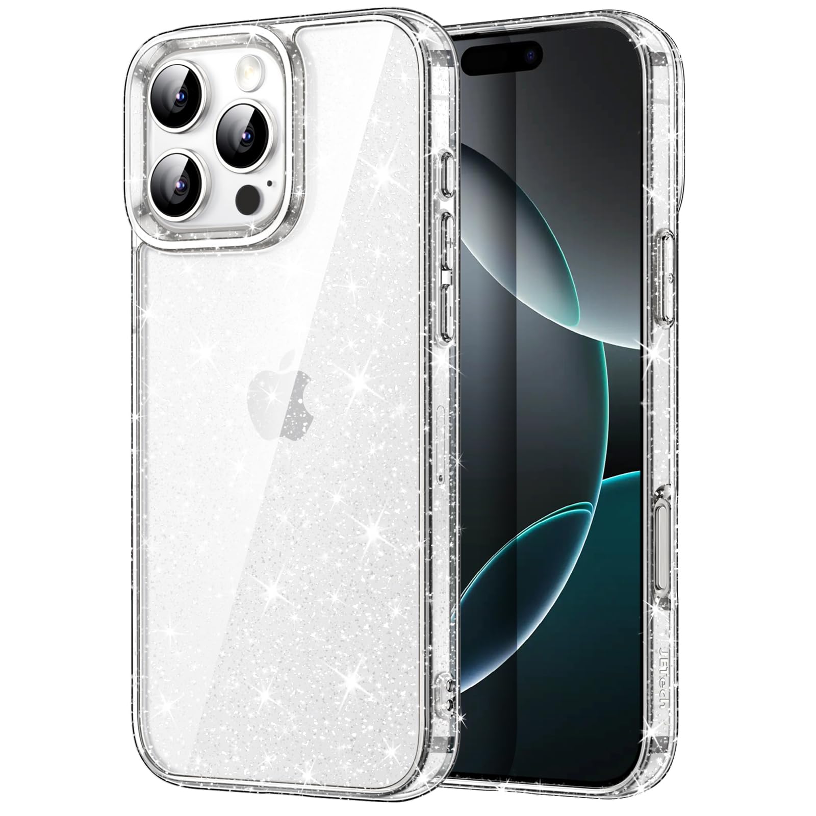 JETech Glitter Case for iPhone 16 Pro Max 6.9-Inch | Sparkly Bling Shockproof Bumper Cover | Cute Protective Phone Case for Women & Girls (Clear) | Perfect for Parties, Daily Use & Gift Giving