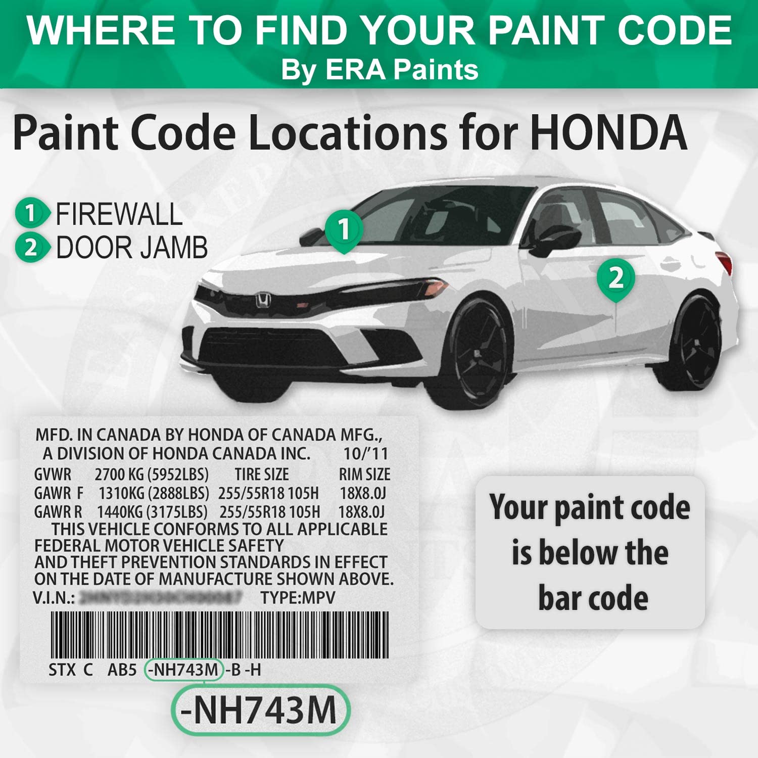 ERA Paints RP42P Premium Sunset Mauve Pearl Exact Match Automotive Touch Up Paint Spray Kit for Honda | Perfect for Car Scratches, Chips & Paint Repair | DIY Auto Body Restoration