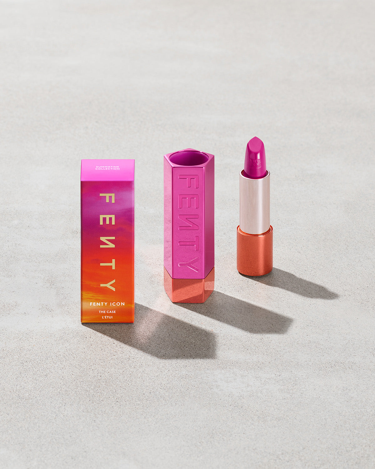 Fenty Icon The Case Semi Matte Refillable Lipstick - Summatime Edition | Long-Lasting Vegan Lip Color | Perfect for Summer Parties & Beach Vacations