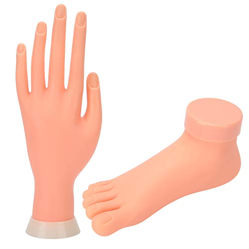 Professional Fake Foot & Hand Model for Manicure Practice - Soft Realistic Nail Training Tool, Beginner Nail Art Starter Kit | Perfect for Salon Training, Nail Technician Certification & Home Practice