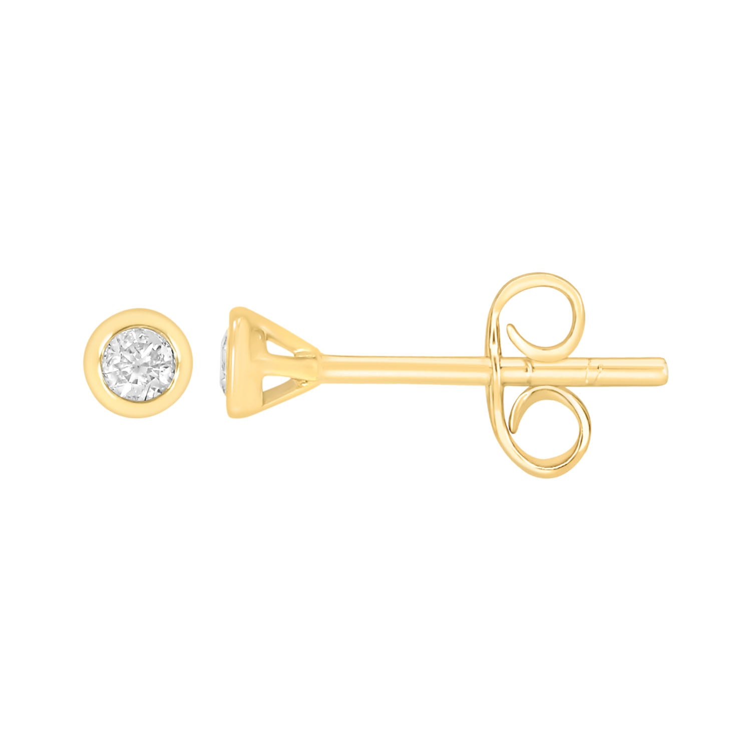 9ct Yellow Gold 0.05 Carat Diamond Stud Earrings for Women - Elegant & Dainty Everyday Jewelry - Perfect for Gifts, Weddings & Special Occasions