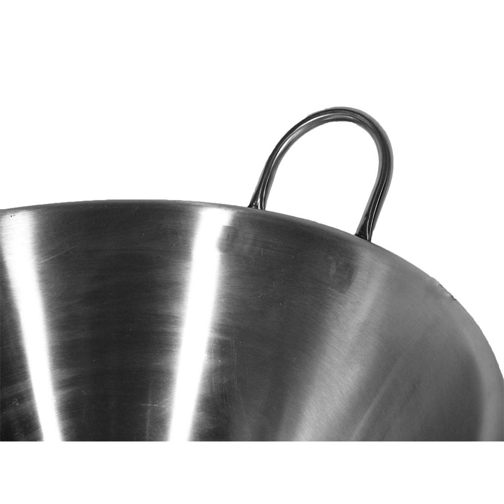 Thaweesuk Shop XXL 29-Inch Stainless Steel Carnitas Wok - Heavy Duty Commercial Wok Pan with 15-Inch Base, Perfect for Outdoor Cooking, Catering & Large Family Meals
