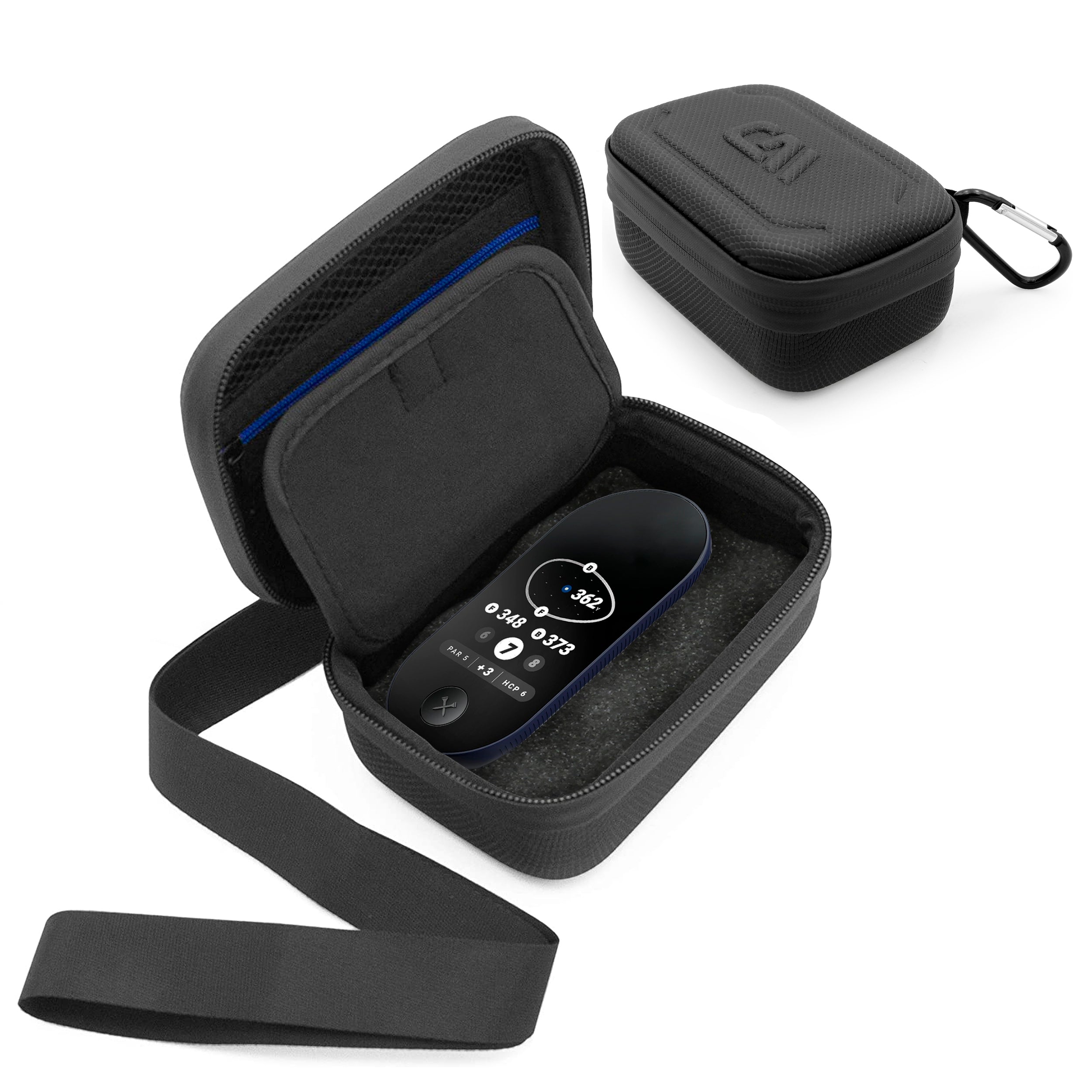 CASEMATIX Protective Carry Case for Blue Tees Golf Ringer & Accessories - Travel Storage Case for Smart Magnetic GPS Handheld Range Finder | Perfect for Golf Course, Travel & Outdoor Sports