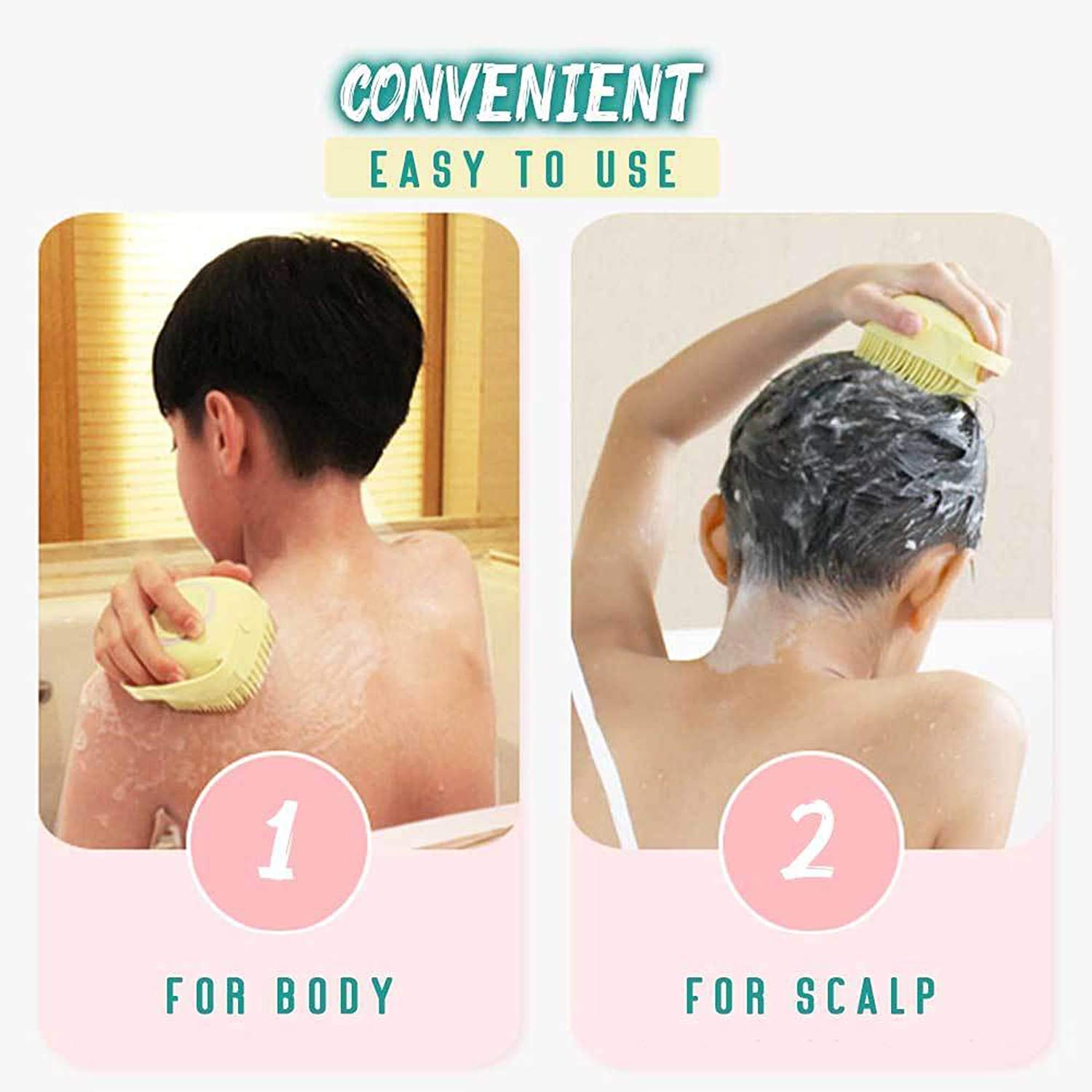 Silicone Body Brush with Shampoo Dispenser - Soft Massage for Shower & Bath