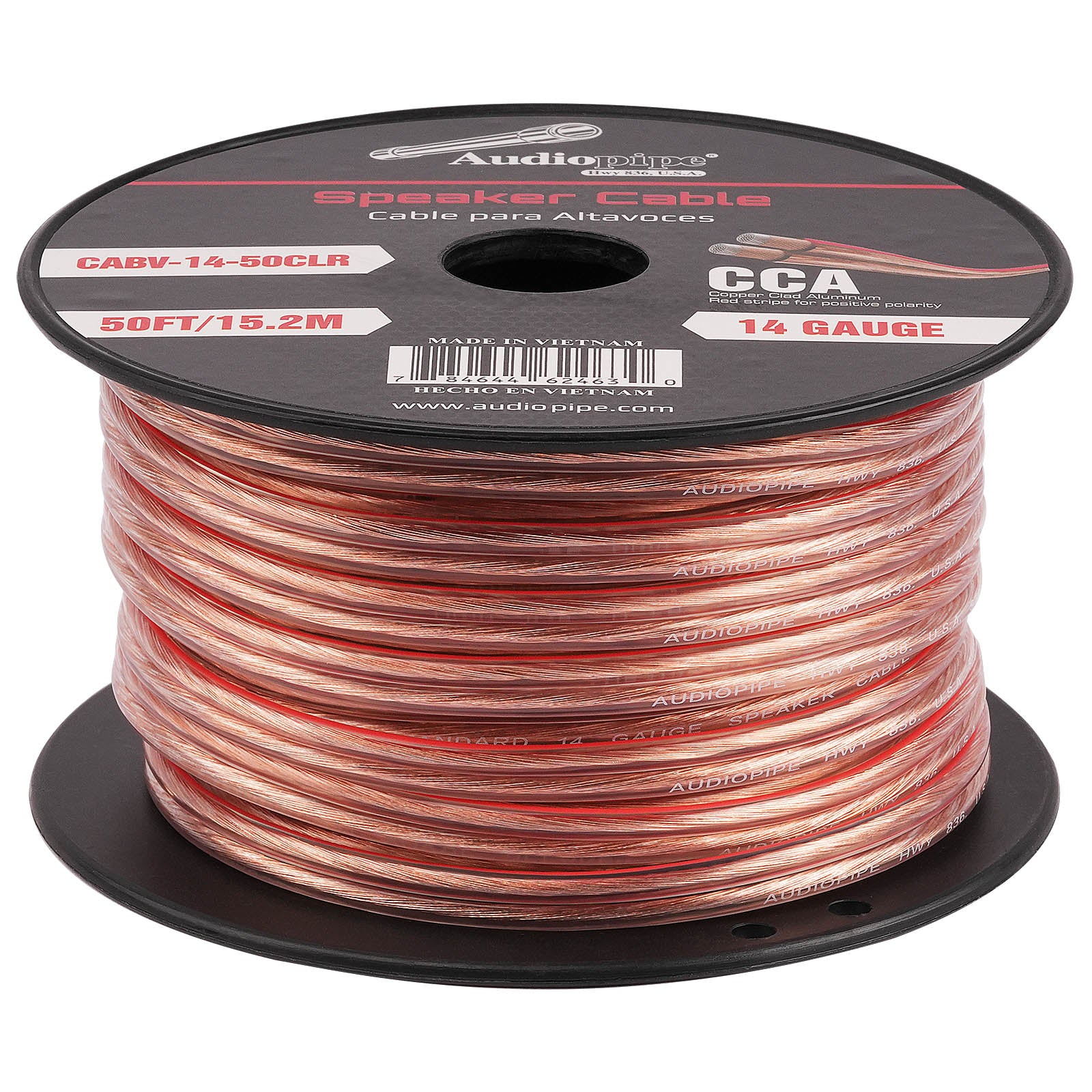 50FT 14AWG Oxygen-Free Copper Speaker Wire - High Performance Audio Cable for Home Theater, Studio & Outdoor Speakers (CABV 14 50CLR) - Perfect for Surround Sound Systems, DJ Equipment & Live Events