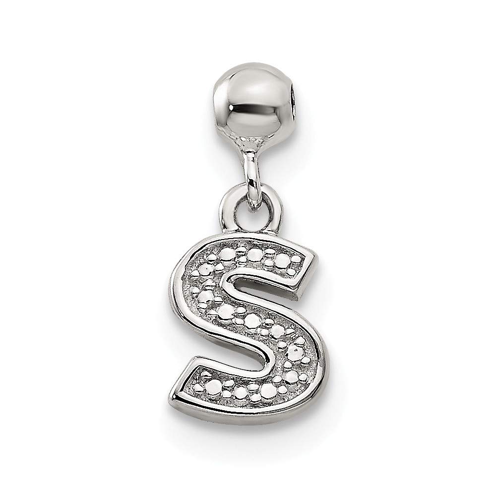 Sterling Silver Letter A Charm Pendant - Dangle Mio Memento Jewelry for Necklace, Bracelet & Gift Giving - Perfect for Birthdays, Anniversaries & Personalized Keepsakes