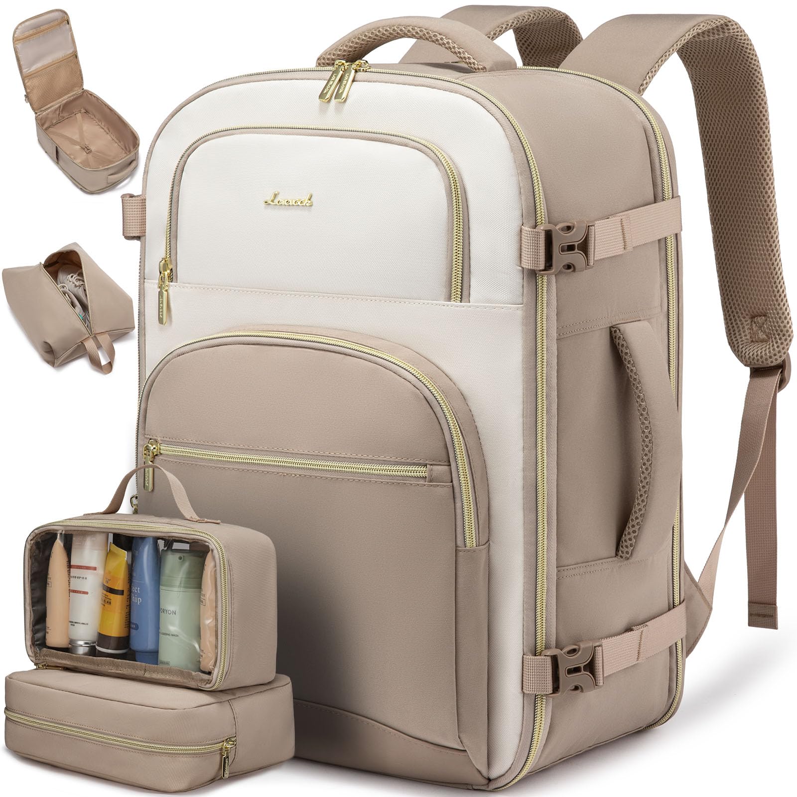 LOVEVOOK 40L Waterproof Travel Backpack for Women & Men - TSA Approved Carry On Backpack with Laptop Compartment & Packing Cubes - Perfect for Airplane Travel, Business Trips & Weekend Getaways