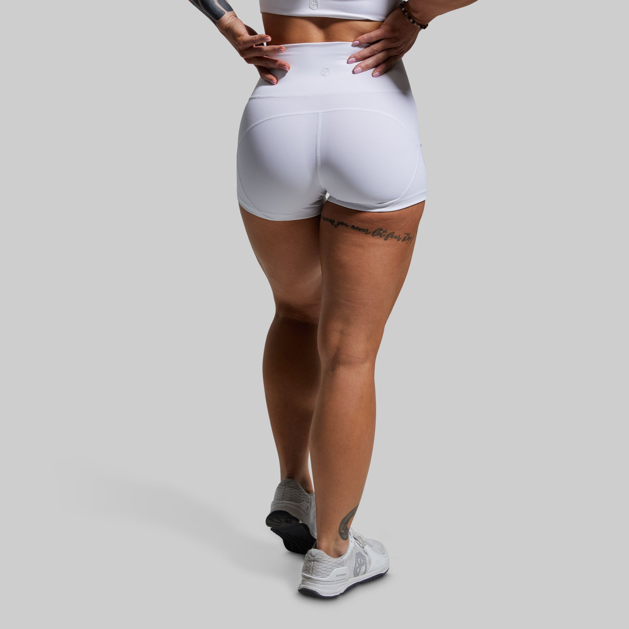 High Waisted Booty Shorts for Women - Sexy White Workout Shorts for Gym, Yoga & Summer Fashion