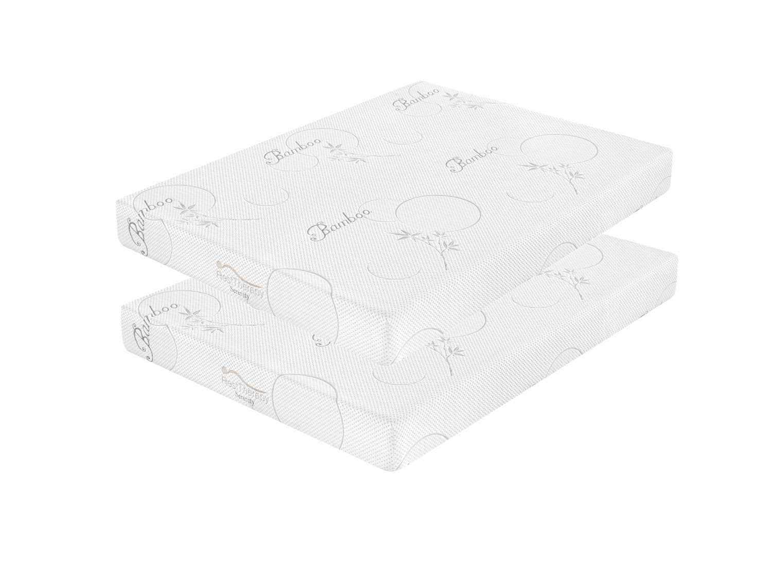 Twin Over Twin Bunk Bed Mattresses - Comfortable & Supportive Memory Foam Mattress for Kids & Teens - Perfect for Dorms, Guest Rooms & Small Spaces