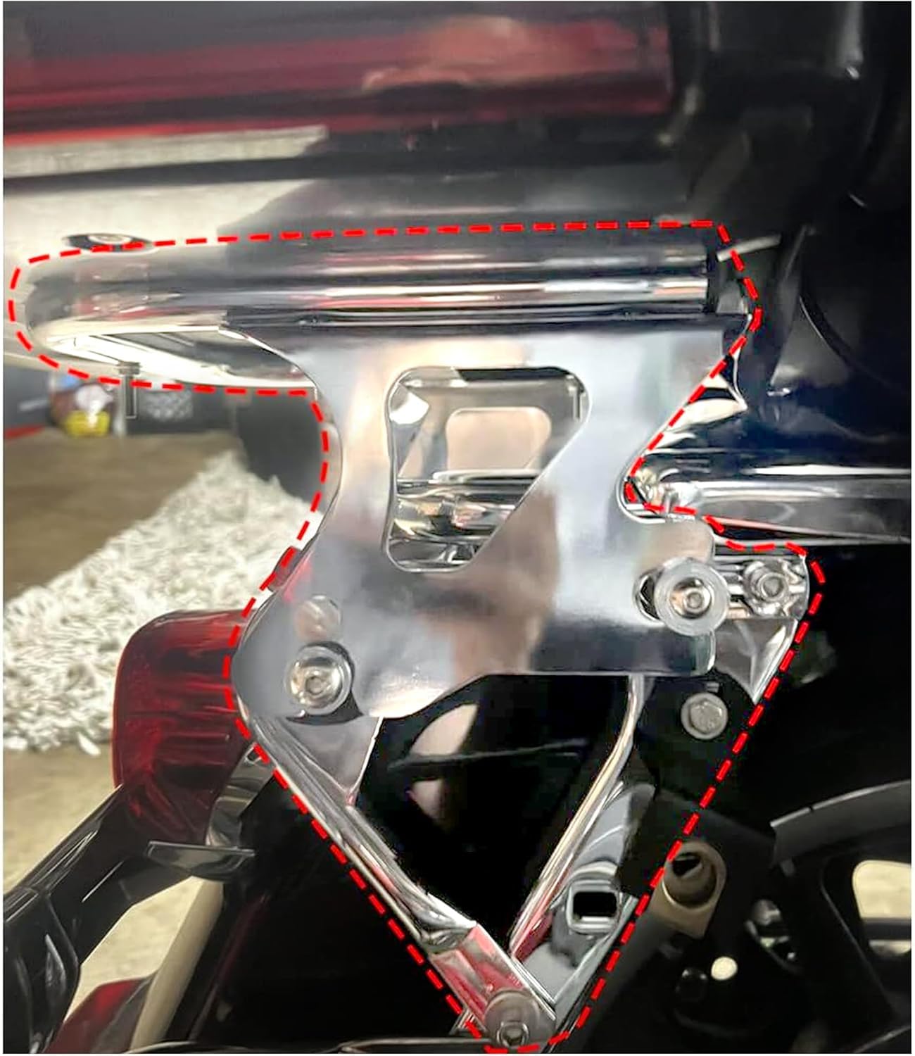 KUAFU Detachable Two-Up Luggage Rack for 1997-2008 Harley-Davidson Touring (Road King FLHT/FLHX/FLTR) - Chrome Trunk Tour Pack Mount - Perfect for Long Rides & Road Trips