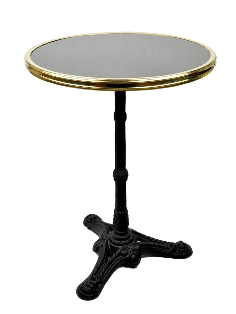 Bonnecaze Absinthe & Home French Bistro Table - Black Granite Top with Wrought Iron Base | Perfect for Kitchen, Dining Room & Outdoor Patio Decor