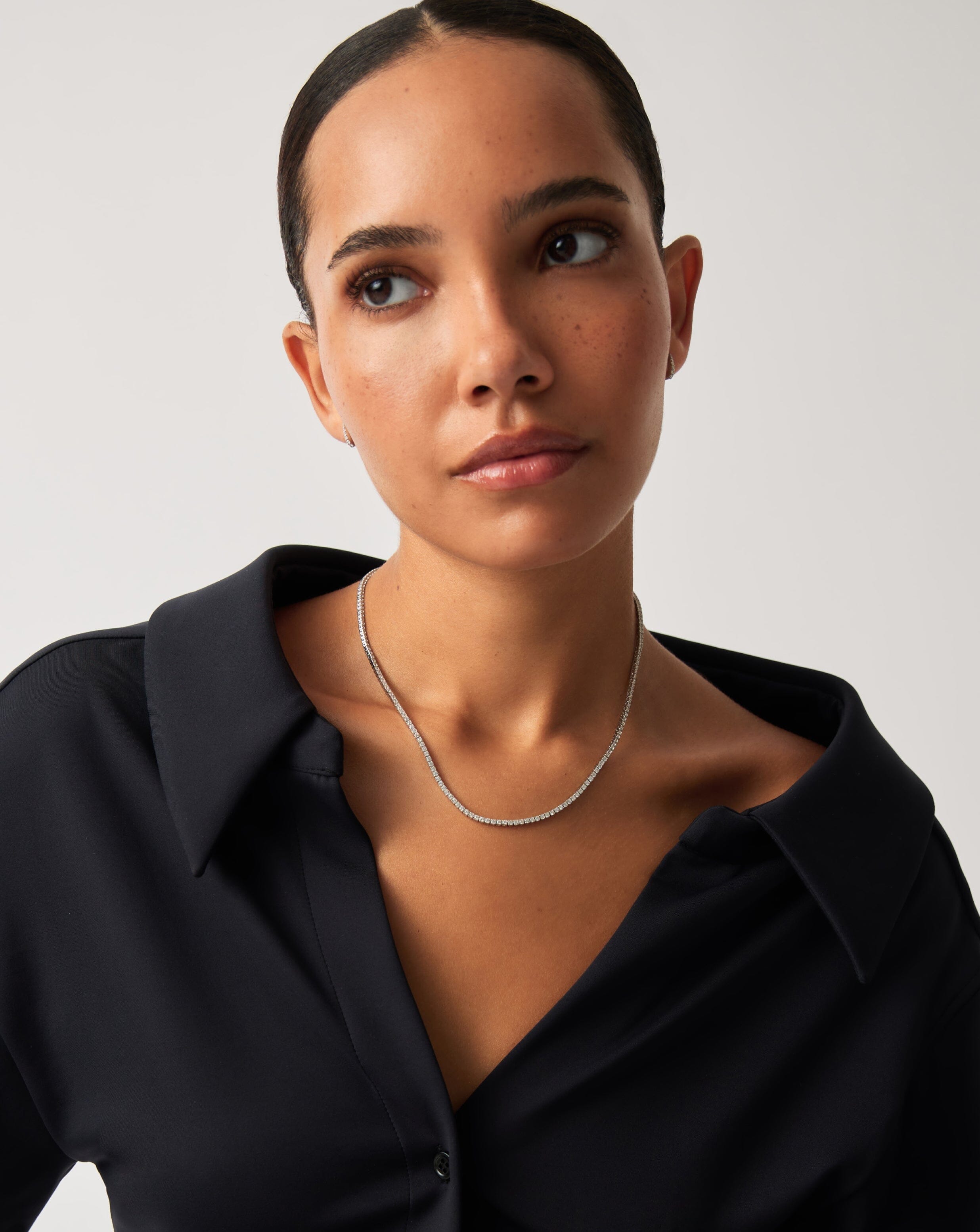 14K Solid White Gold Diamond Tennis Necklace - Elegant & Timeless Jewelry for Women | Perfect for Weddings, Anniversaries & Special Occasions