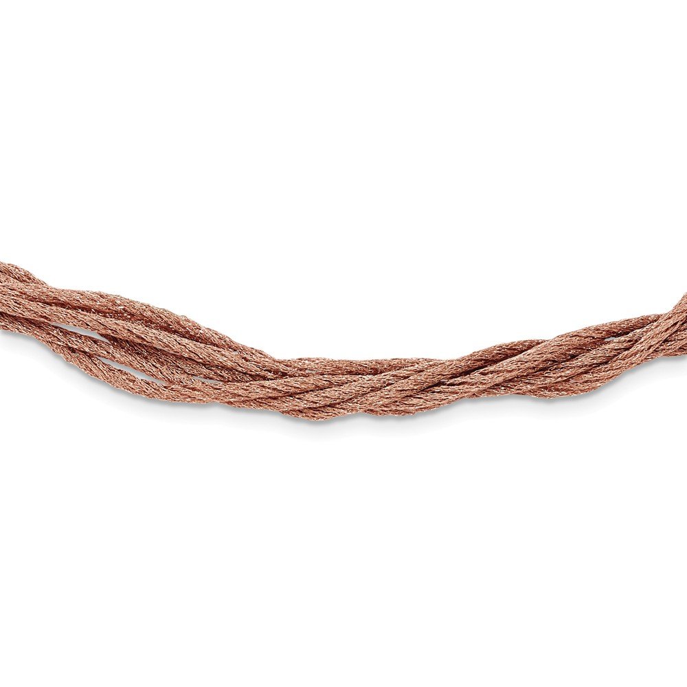 Sterling Silver Rose Gold Wire Mesh Choker Necklace with 2 Inch Extender - Elegant Layering Piece for Women, Perfect for Date Nights & Special Occasions