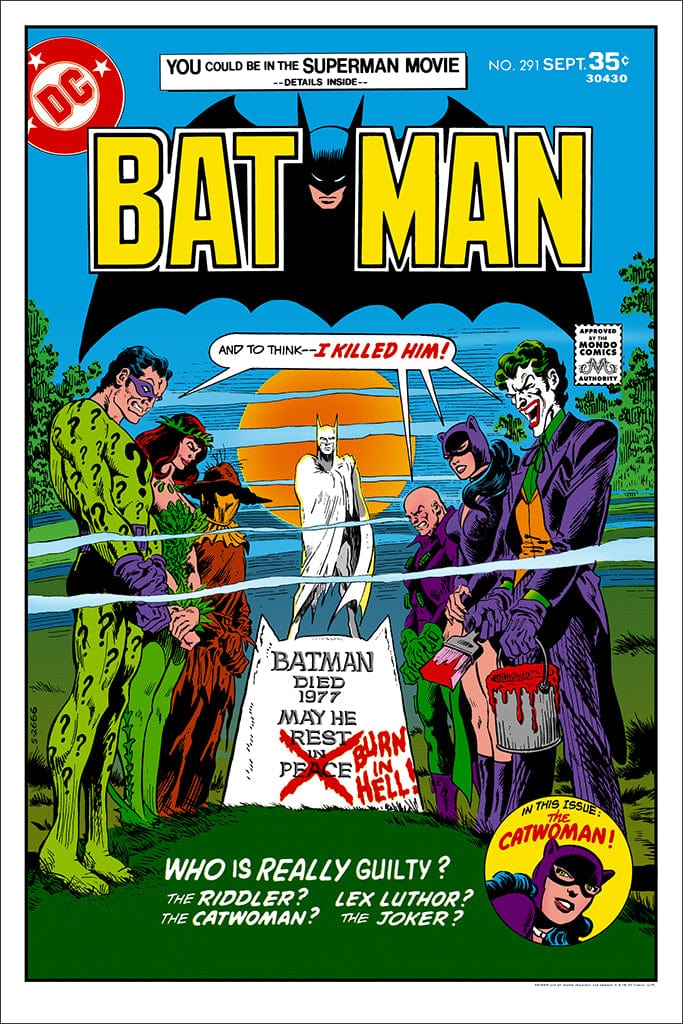 Batman 291 Poster - DC Comics Wall Art Decor for Bedroom, Office & Game Room - Vintage Superhero Collectible for Fans & Gifts