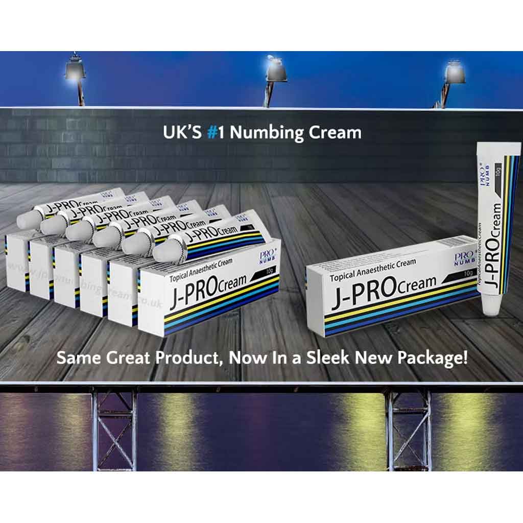 J PRO Numbing Cream 10g - Fast Acting Topical Anesthetic Cream for Tattoos, Waxing & Piercing - Maximum Strength Pain Relief for Skin Procedures