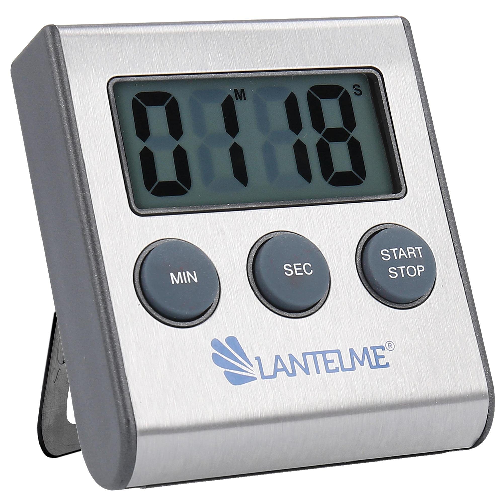 Lantelme Digital Magnetic Kitchen Timer - Stainless Steel Egg Timer with Loud Alarm, Countdown & Stopwatch - Perfect for Cooking, Baking, Fitness & Classroom Use