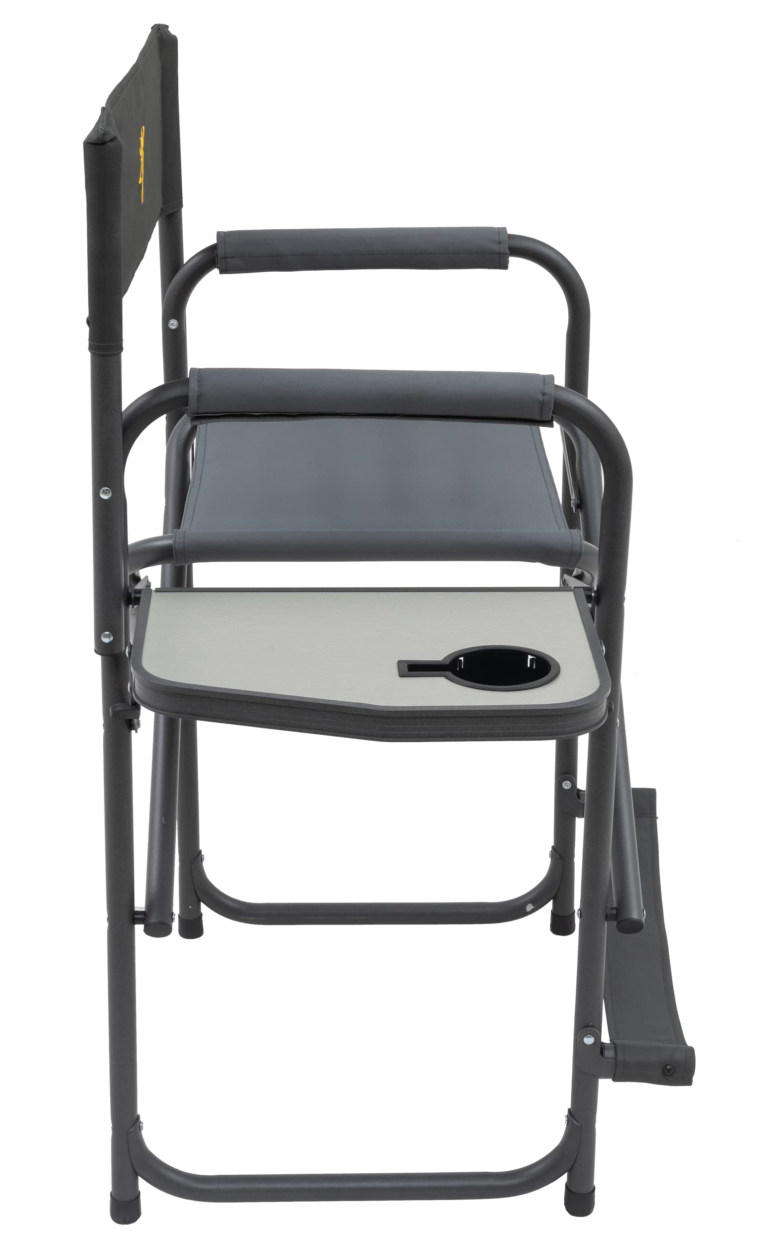 Browning Directors Chair - Heavy Duty Outdoor Folding Chair with Durable Fabric & Sturdy Aluminum/Steel Frame, Tall Seat & Flip-Down Footrest - Perfect for Camping, Beach, Backyard & Outdoor Events